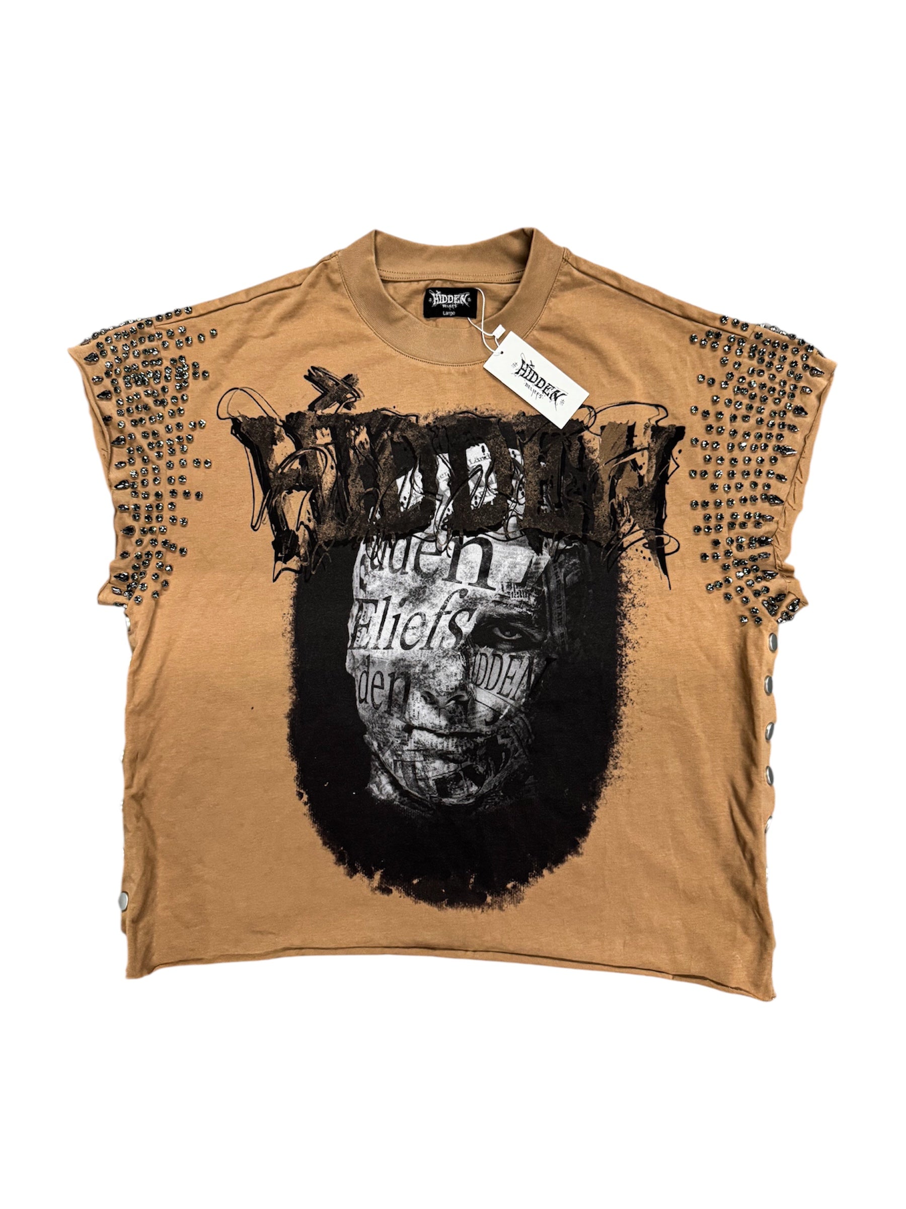Brown Rhinestone  Rockstar Tee