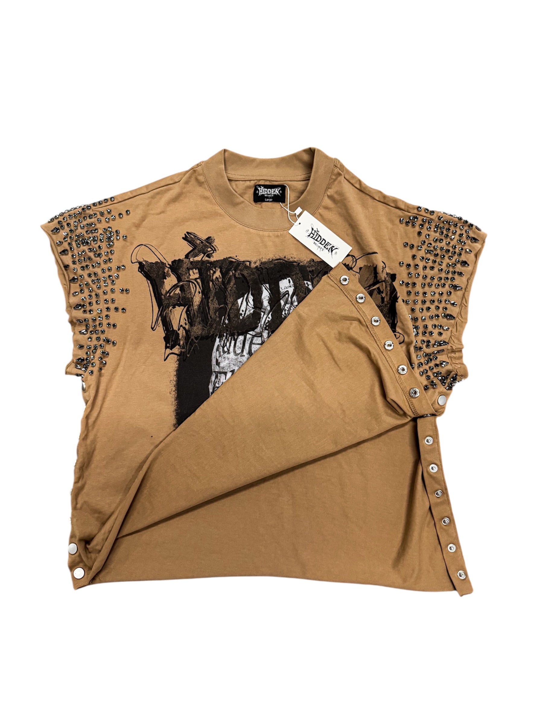 Brown Rhinestone  Rockstar Tee